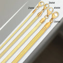 Herringbone Gold Color Chain Necklace For Women Jewelry
