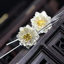 sterling Silver Long Flower Earrings