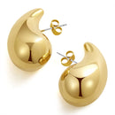 Vintage Gold Plated Chunky Dome Drop Earrings