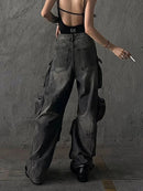Women Baggy Cyber Punk Denim Pants