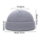 Women Men Solid Color Warm Knitted Brimless Hat