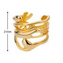 Gold Hollow Wide Ring Female
