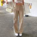 Women High Waist Stretch Wide Leg Femme Trousers