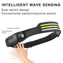 LED Sensor Head Lamp Built-in Battery Flashlight