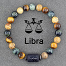 Zodiac Sign Bracelet  Natural stone