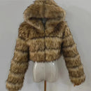 Autumn Furry Cropped Faux Fur Coats