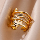 Gold Hollow Wide Ring Female