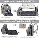 Nanny Pack Diaper Bag Backpack - Large Capacity Baby Bags - Travel Bassinet
