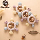 Wooden Teether Rings for Soothing Teething Pain Relief -