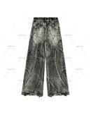 Stitching Men's Black Washed Jeans