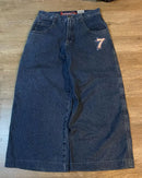 Hip Hop Rock Embroidery Pattern  Baggy Jeans