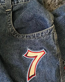 Hip Hop Rock Embroidery Pattern  Baggy Jeans