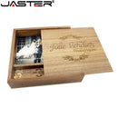 USB Memory Stick with Photography Wood Box (170x170x35mm) for Bride, Groom (Walnut)