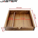 USB Memory Stick with Photography Wood Box (170x170x35mm) for Bride, Groom (Walnut)