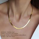 Herringbone Gold Color Chain Necklace For Women Jewelry