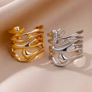 Gold Hollow Wide Ring Female