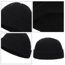 Women Men Solid Color Warm Knitted Brimless Hat