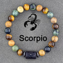 Zodiac Sign Bracelet  Natural stone